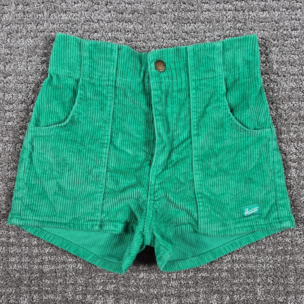 Hammies Corduroy Shorts Womens 24 Green Retro 70s Surf Style Cord Short
